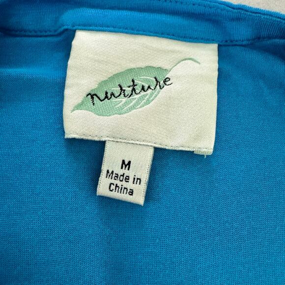 Nurture Women’s Blue Sleeveless Tunic Top Size M Modal Rayon Blend Pleated Front - Picture 4 of 5